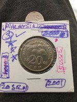 2001 Malaysia 20 Sen Coin