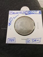 1988 Malaysia 50 Sen Coin
