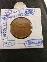 1992 Malaysia 1 Dollar Coin