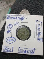 1967 Singapore 5 Cents Coin UNC