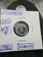 1982 Singapore 5 Cents Coin UNC