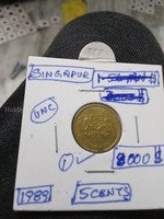1989 Singapore 5 Cents Coin UNC