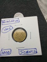 2000 Singapore 5 Cents Coin UNC
