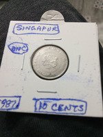 1987 Singapore 10 Cents Coin UNC