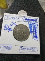 1986 Singapore 20 Cents Coin