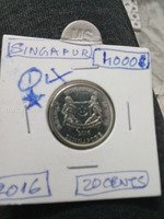 2016 Singapore 20 Cents Coin