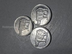 3 Coins of 25 PAISE 1988 RHINO Noida minted India