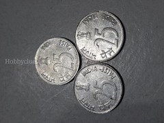 3 Coins of 25 PAISE 1988 RHINO Noida minted India - Image 2