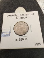 1835 United States 10 Cents Silver Coin