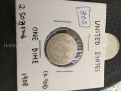 1908 United States One Dime Coin - 2.5g Silver