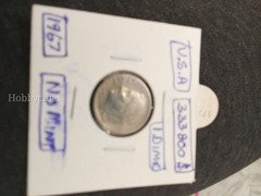 1967 US Silver Dime - No Mint Mark