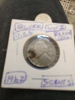 1942 Silver U.S. 5 Cents Coin - WWII Era