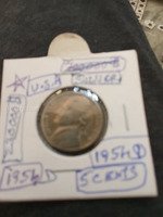 1954-D USA Jefferson Nickel 5 Cents Coin