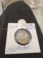 1956 USA Silver 5 Cents Coin - No Mint Mark
