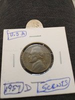 1957 D USA Jefferson Nickel