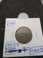 1997 P USA 5 Cents Coin
