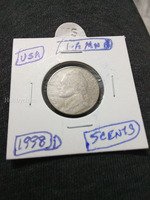 1988-D USA 5 Cents Jefferson Nickel Coin