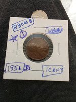 1951-D USA One Cent Lincoln Wheat Penny