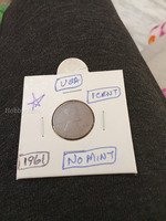 1961 USA 1 Cent Coin - No Mint Mark