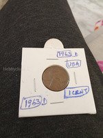 1963-D USA Lincoln Wheat Penny 1 Cent Coin