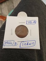 1964 D USA Lincoln Wheat Penny 1 Cent Coin