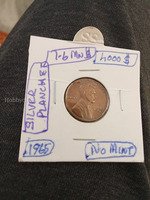 1965 Silver Plancher Lincoln Penny - No Mint Mark