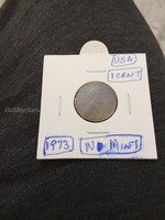 1973 USA One Cent Coin - No Mint Mark