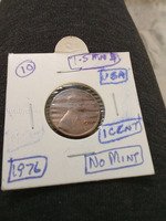 1976 USA 1 Cent Penny No Mint Mark