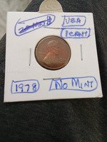 1978 USA Lincoln Penny - No Mint Mark