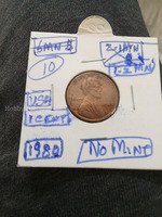 1980 USA Lincoln Penny - No Mint Mark