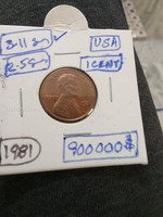 1981 USA 1 Cent Penny Coin