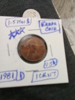 1981-D US 1 Cent Error Coin
