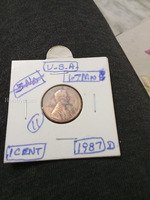 1987 D Lincoln Memorial Penny - USA 1 Cent Coin