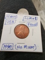 1990 USA 1 Cent Proof Coin - No Mint Mark