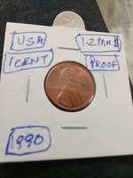 1990 USA 1 Cent Proof Coin