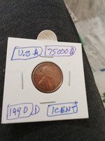 1990-D USA 1 Cent Penny