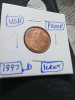1997 D USA Proof Lincoln Penny 1 Cent Coin