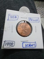 1998 USA Proof 1 Cent Coin