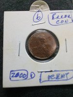2000 D Lincoln Cent with Error Coin