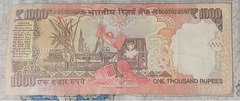 Old Indian 1000 Rupees Banknote (2013 Series) - Image 2