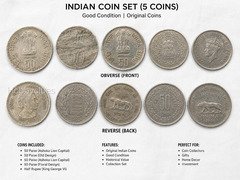 Indian Coin Set - 5 Original Coins in Good Condition