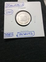 1981 Malaysia 10 Sen Coin UNC