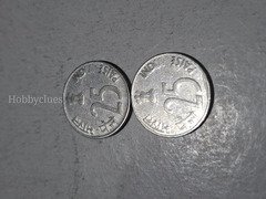 2 Coins of 25 PAISE 1992 RHINO picture India - Image 2