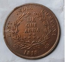1818 UK One Anna Copper Coin - East India Company - Image 2