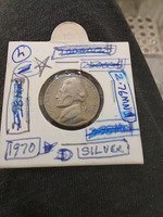 1970 Silver Jefferson Nickel Coin