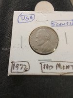 1972 USA 5 Cents Coin - No Mint Mark