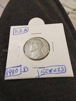 1980-D USA Jefferson Nickel 5 Cents Coin