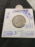 1986 D USA 5 Cents Jefferson Nickel