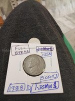 1988 D USA 5 Cents Jefferson Nickel - Full Steps