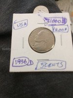 1996-D USA 5 Cents Jefferson Nickel Proof Coin